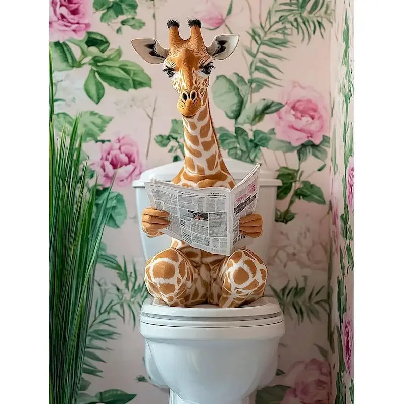 Bathroom Decor Painting By Number Kits - Cat, Giraffe, Various Sizes