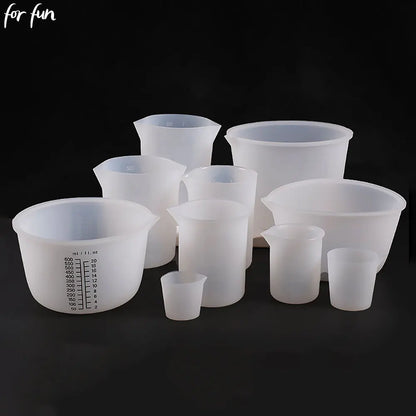 30ML-1000ML Silicone Measuring Cups - Transparent for Epoxy Resin or Candle Making Projects