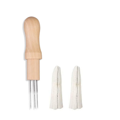 3 Sizes of Wool Felting Needles - Wood Handle for DIY Wool Felting Projects
