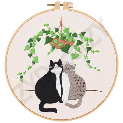 Butterfly, Animals and Flowers Embroidery Kits - 20x20cm
