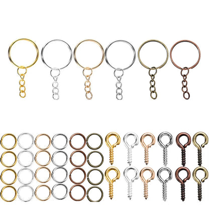 110/220Pcs Keychain - Open Jump Rings, Eye Pins for Epoxy Resin Key Chains