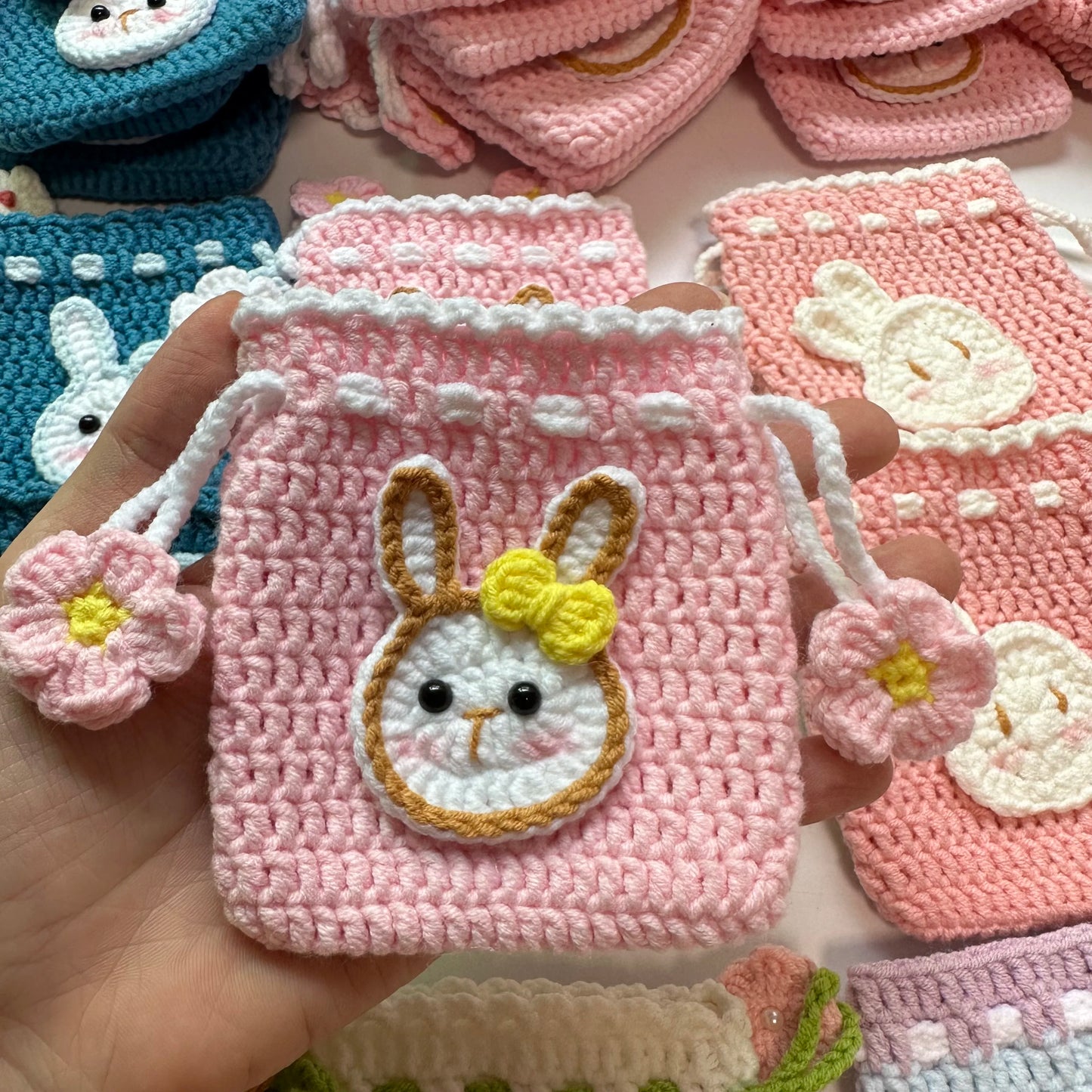 Crocheted Draw-stringed Pouch
