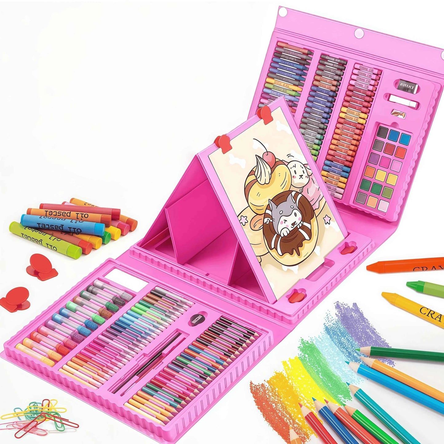208 PCS Art Supplies Set Folds into a Carrying Case