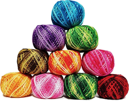 Cotton Crochet Yarn - 10 pcs, 10g Each, 100g each package - Perfect for Crafting