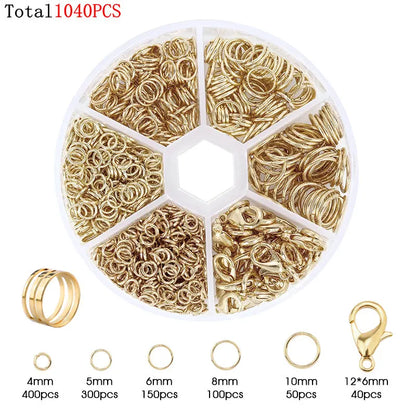 Various Jewelry Finding Kits for Making Earrings. Bracelets, Necklaces: Lobster Clasps, Open Jump Rings, Tools. Jewelry Making Supplies