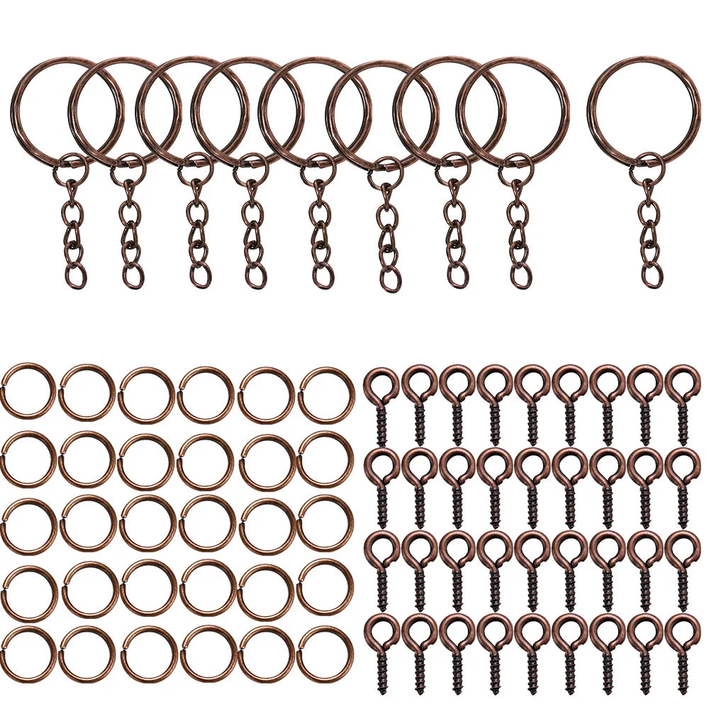 110/220Pcs Keychain - Open Jump Rings, Eye Pins for Epoxy Resin Key Chains