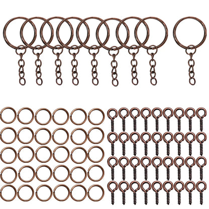 110/220Pcs Keychain - Open Jump Rings, Eye Pins for Epoxy Resin Key Chains