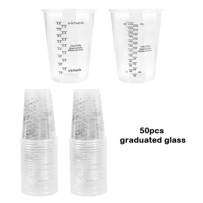 8oz Disposable Plastic Measuring Cups with Stirring Sticks for Epoxy Resin Mixing or Candle Wax Dying