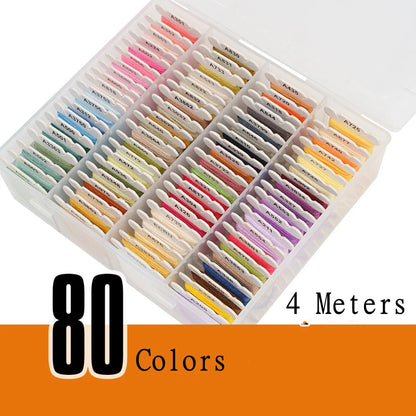 Cotton Embroidery Thread  40, 80, or 120 Color Sets With Organizer Box