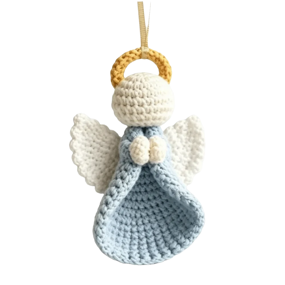 Crochet Angel Ornament Kit – Beginner-Friendly Hanging Angel, 5 Colors