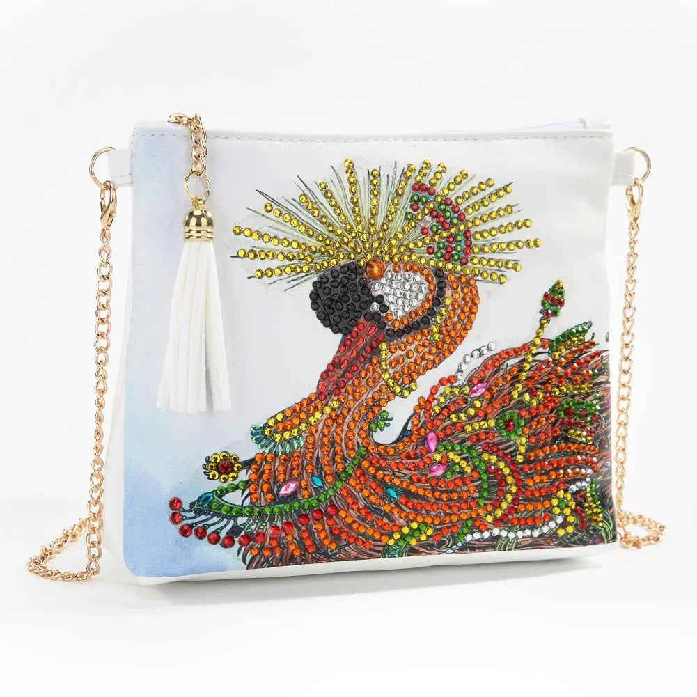 Diamond Art Crossbody Bag Kit, Gold-Tone Chain, 7 Designs