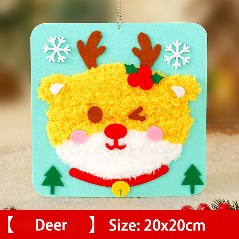 Reindeer size 20x20cm, wool needle felting for kids