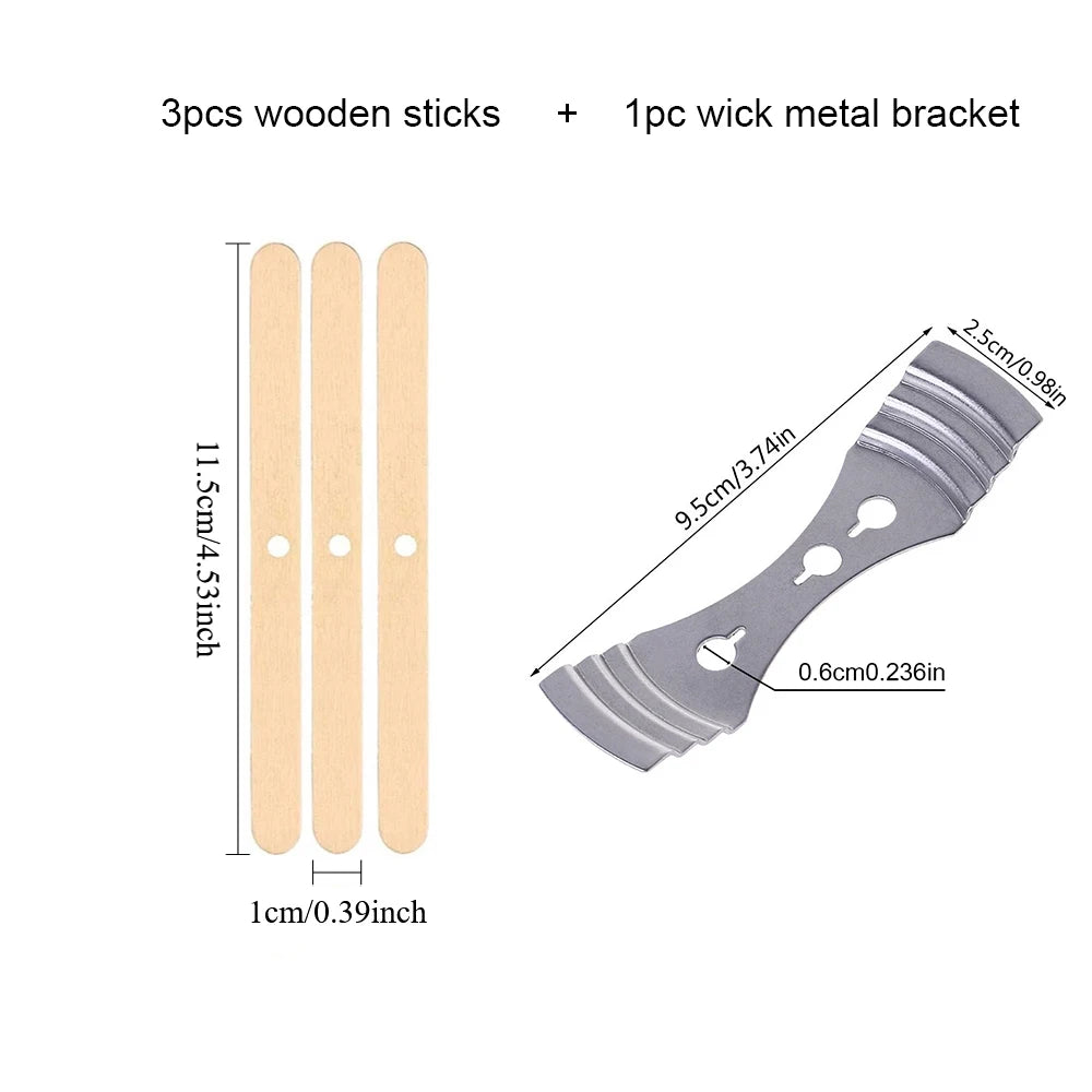 Candle Wicks Sets, Pre-Waxed Cotton Core Wicks with Base Stickers - Handmade Candle Making Tools