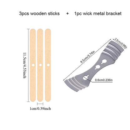 Candle Wicks Sets, Pre-Waxed Cotton Core Wicks with Base Stickers - Handmade Candle Making Tools