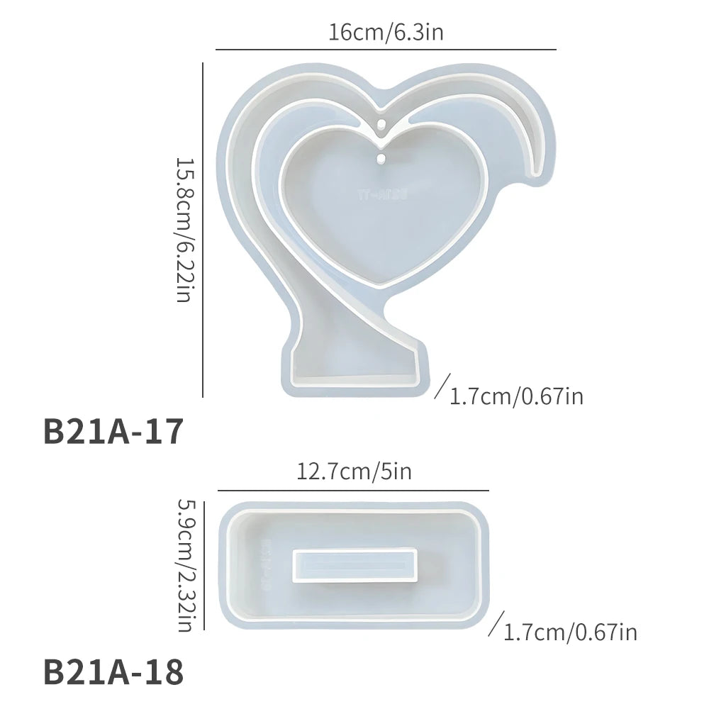 Heart Shaped Silicone Mold with Stand