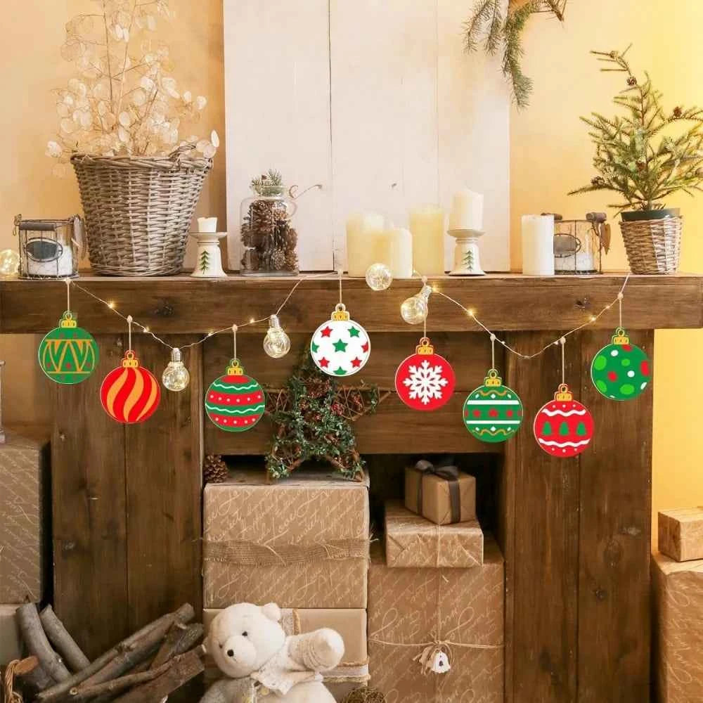 Paintable Blank Wooden Christmas Ball Ornaments – DIY Decorating Pack of 8, 16 or 24