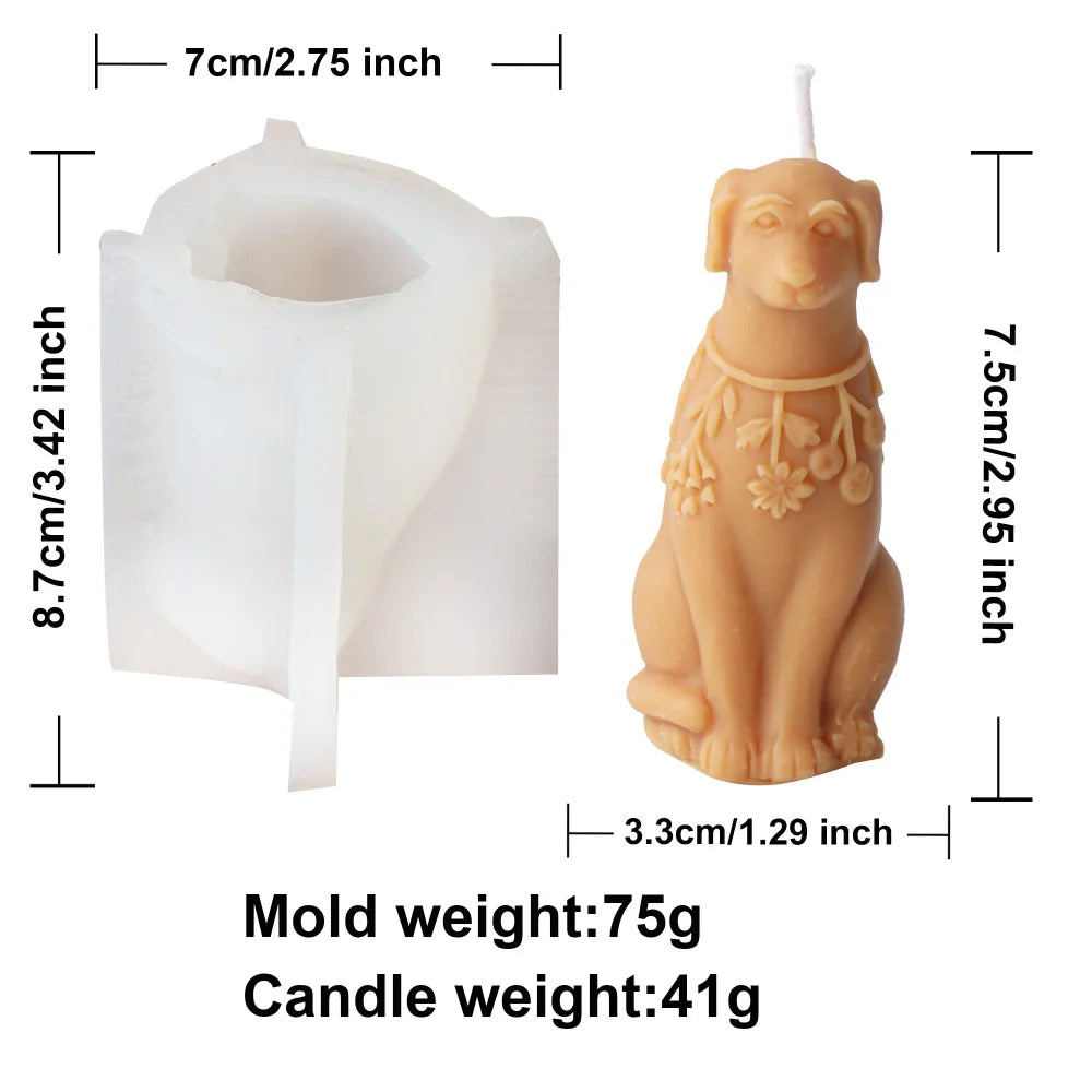 dog silicone mold with dimensions and weights