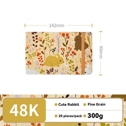 32k/48k Watercolor Paper Journal - Fabric Cover