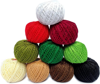 Cotton Crochet Yarn - 10 pcs, 10g Each, 100g each package - Perfect for Crafting