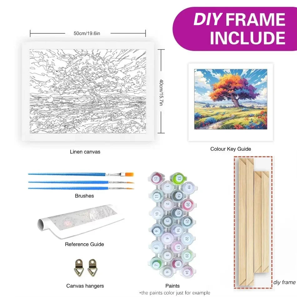 Paint By Numbers Kits - With or Without Frame - Various Sizes - Great for Kitchen Decor