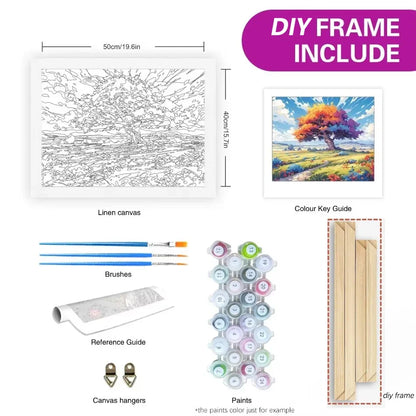 Paint By Numbers Kits - With or Without Frame - Various Sizes - Great for Kitchen Decor