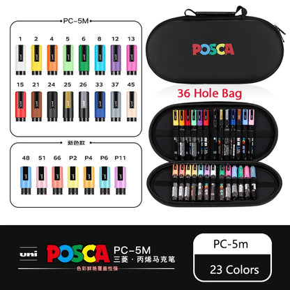 POSCA Multi-Color Marker Pen Set with case