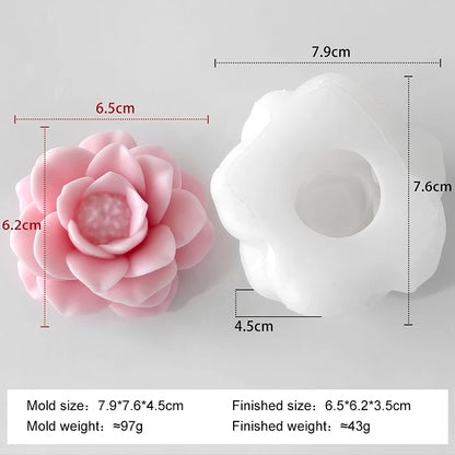 4 sizes of Flower Silicone Molds for Candle Making