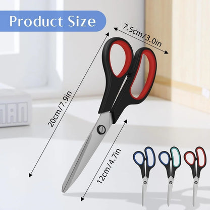 3pcs Heavy Duty Scissors with Ultra Sharp Blades and Comfort Grip Handles - For Office, Home, School, Sewing, and Crafts