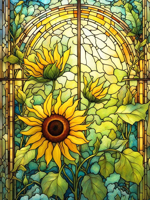 Diamond Painting Kits of Flowers, Different Sizes Available in a Round or Rectangle Shape