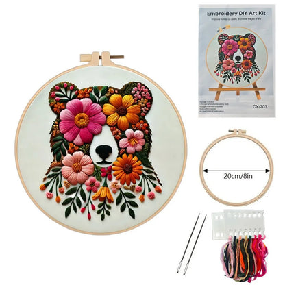 Floral Bear Embroidery Kit