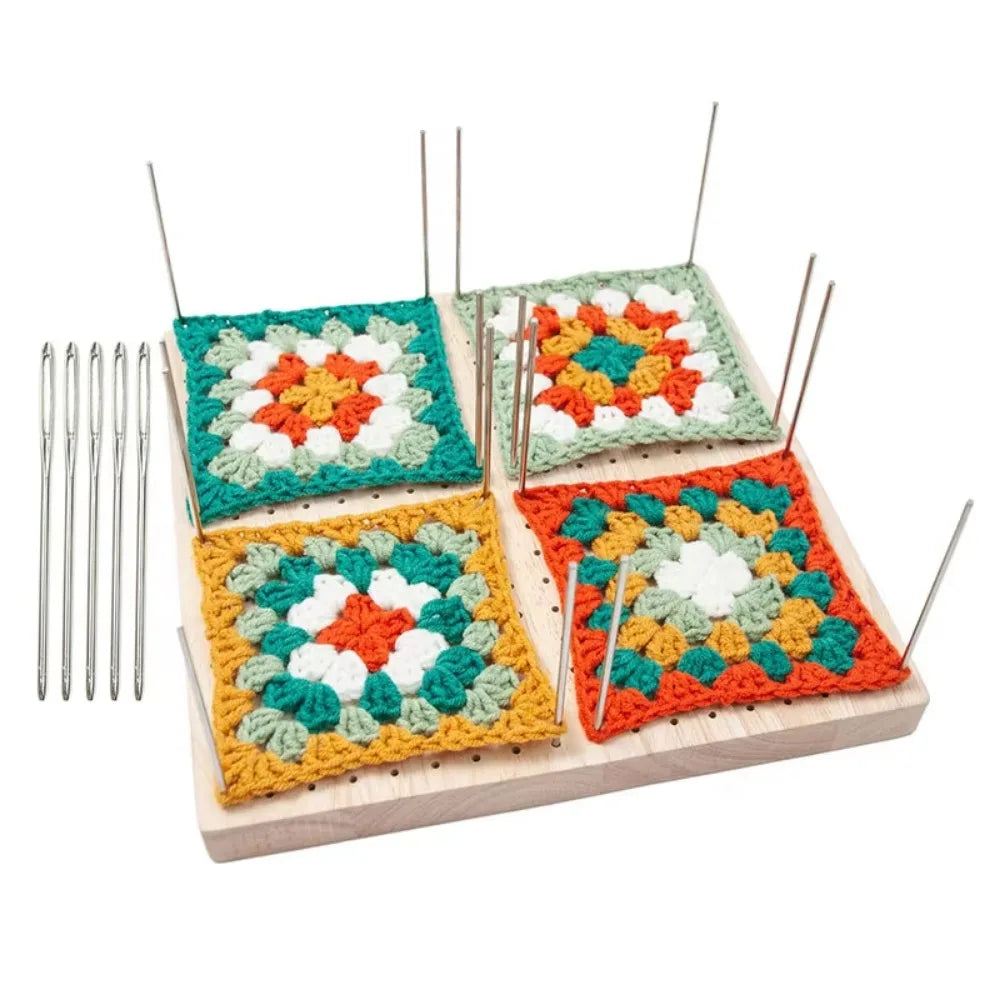 Wooden Crochet Block Plate Reusable