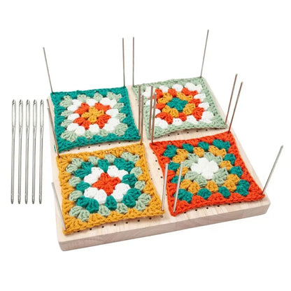 Wooden Crochet Block Plate Reusable