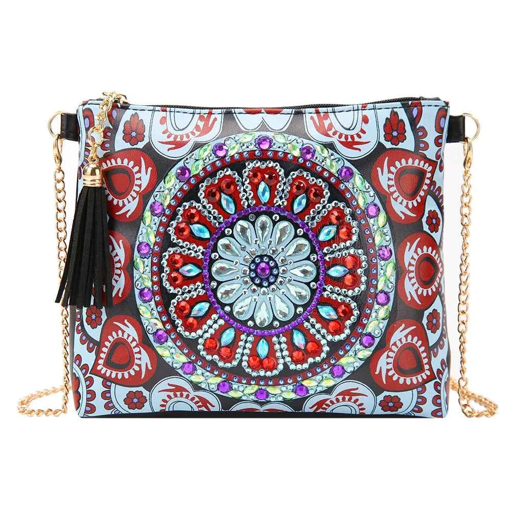 Floral Diamond Art Handbag Kit, PU Leather, 4 Designs