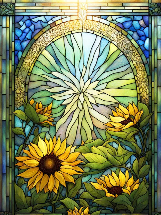 Diamond Painting Kits of Flowers, Different Sizes Available in a Round or Rectangle Shape