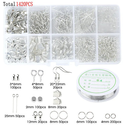 Various Jewelry Finding Kits for Making Earrings. Bracelets, Necklaces: Lobster Clasps, Open Jump Rings, Tools. Jewelry Making Supplies