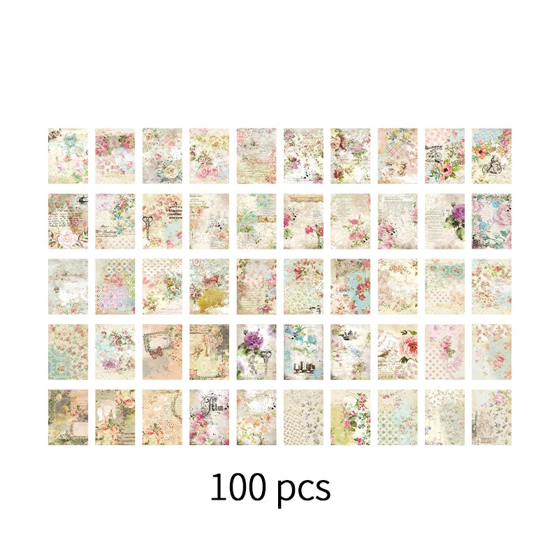 100 pcs of Decorative Scrapbooking Background Paper