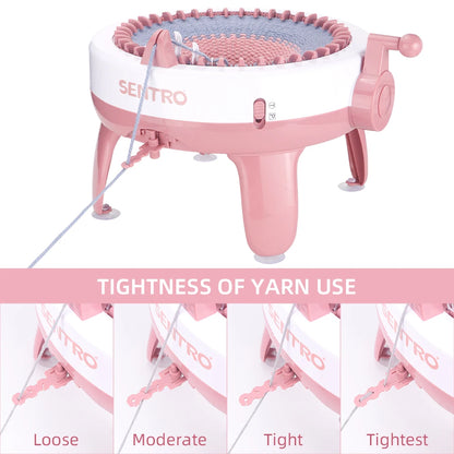 40 Needles Knitting Machine Kit - 3 Yarn & Tools, Flat & Circular Knitting