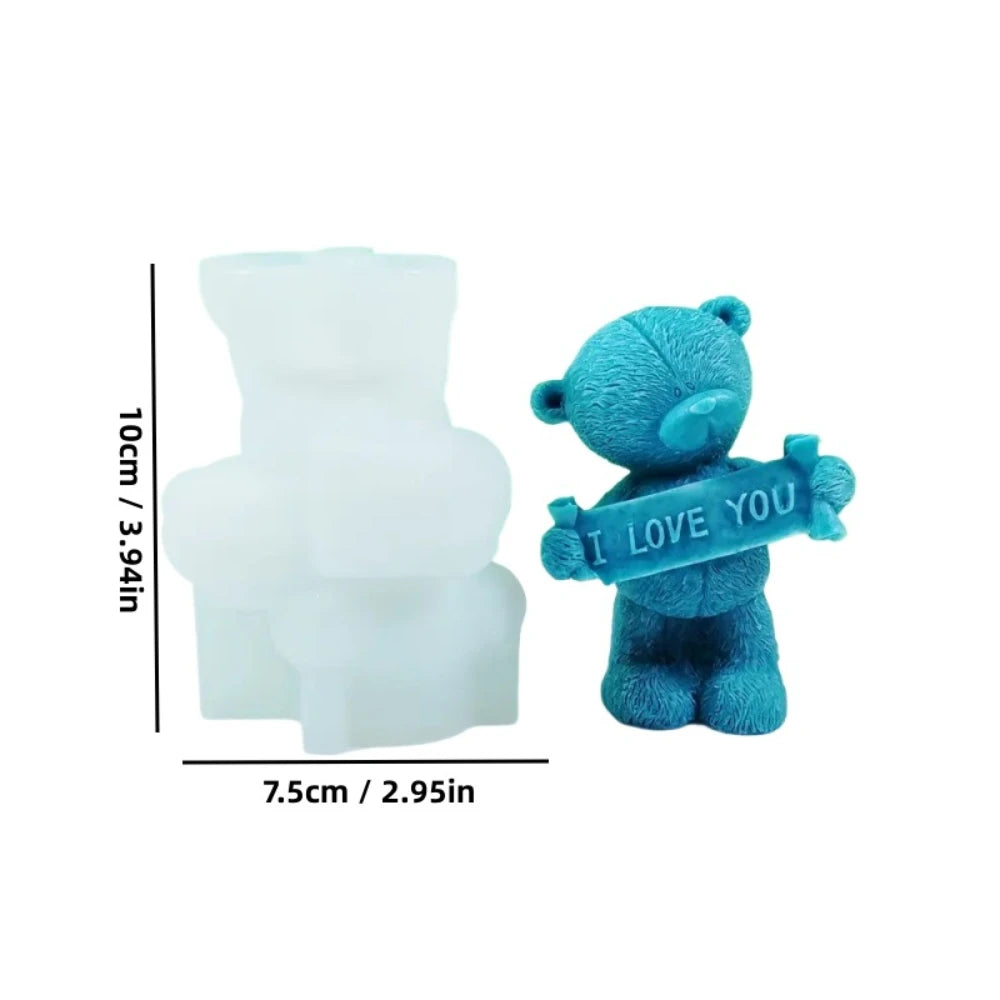I Love You - Bear Silicone Molds for Candle Making - 2 sizes available