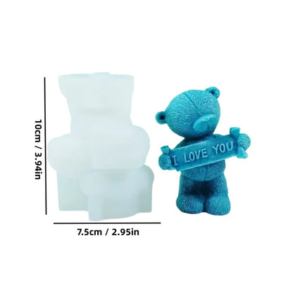 I Love You - Bear Silicone Molds for Candle Making - 2 sizes available