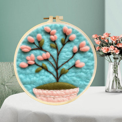 Wool Needle Felting Kits of Flowers with Frame