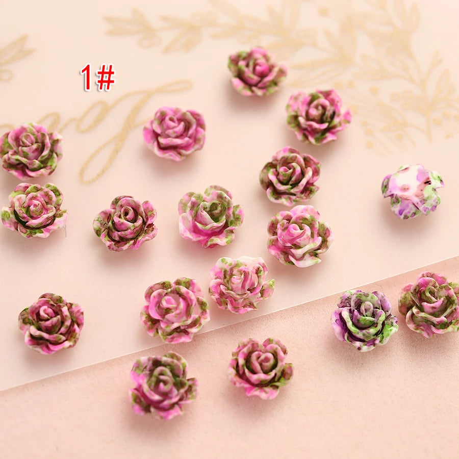 Small Roses for Resin Filling - 100pcs, Flat Back, 6mm or 8mm Size Choice