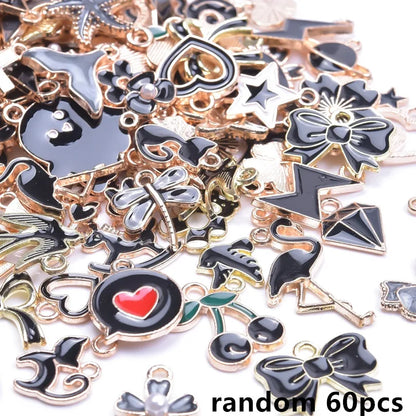 30 or 60 Pieces of Various Mixed Enamel Charms For Jewelry Making