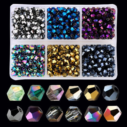 600PCS 4mm Plated Color Crystal Beads - Available in 6 Color Sets
