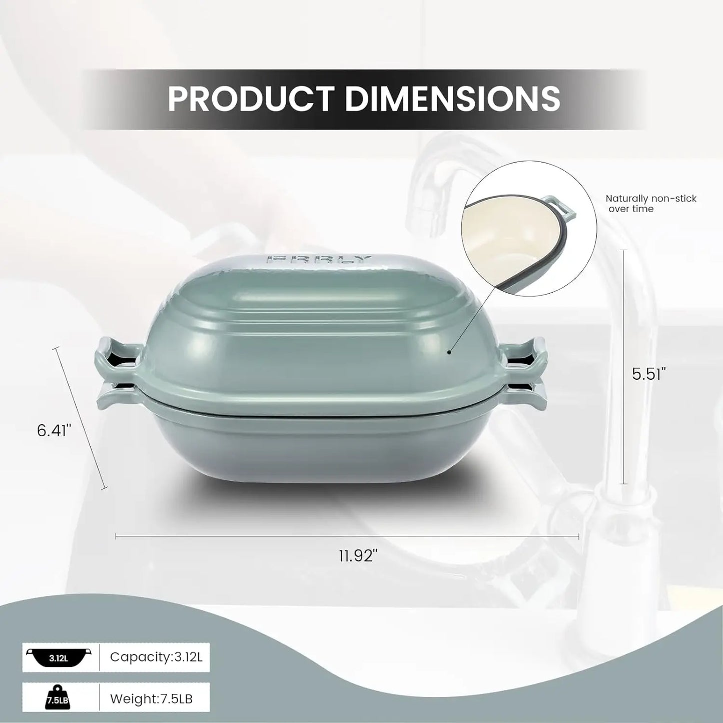Enameled Cast Iron Dutch Oven for Sourdough Bread Baking, 2.8QT Oval Pan with Lid