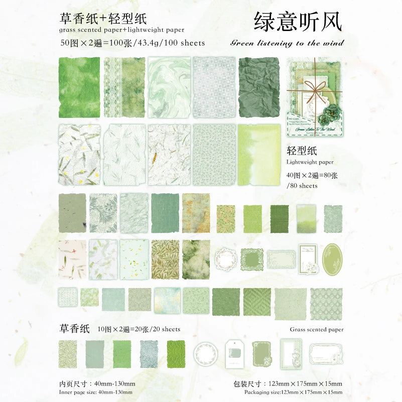 45 Pcs Floral Paper Mix for Scrapbooking, Collage