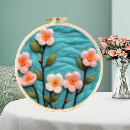 Wool Needle Felting Kits of Flowers with Frame