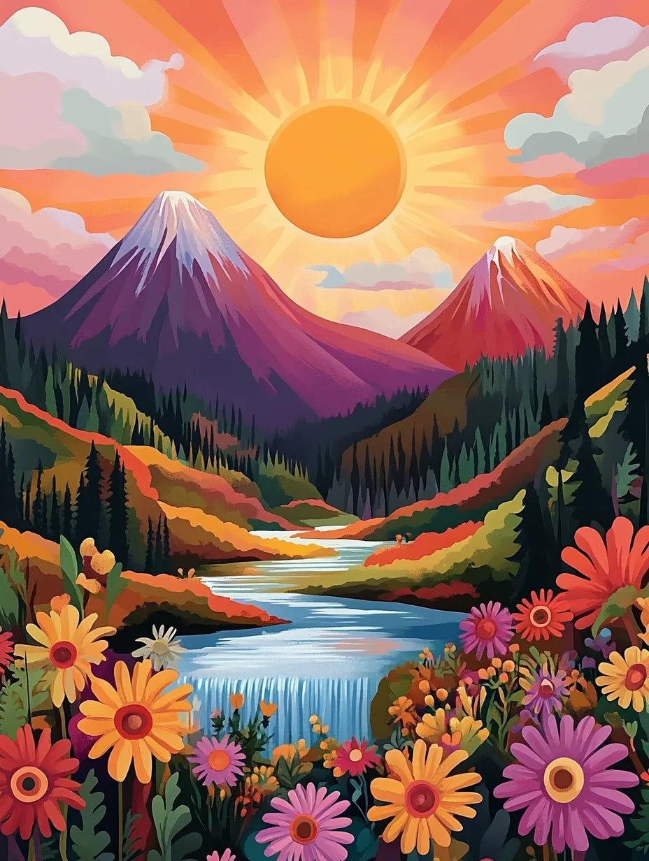 Impressionistic Mountain Landscapes - Painting By Numbers