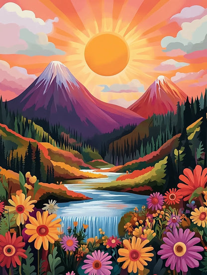 Impressionistic Mountain Landscapes - Painting By Numbers