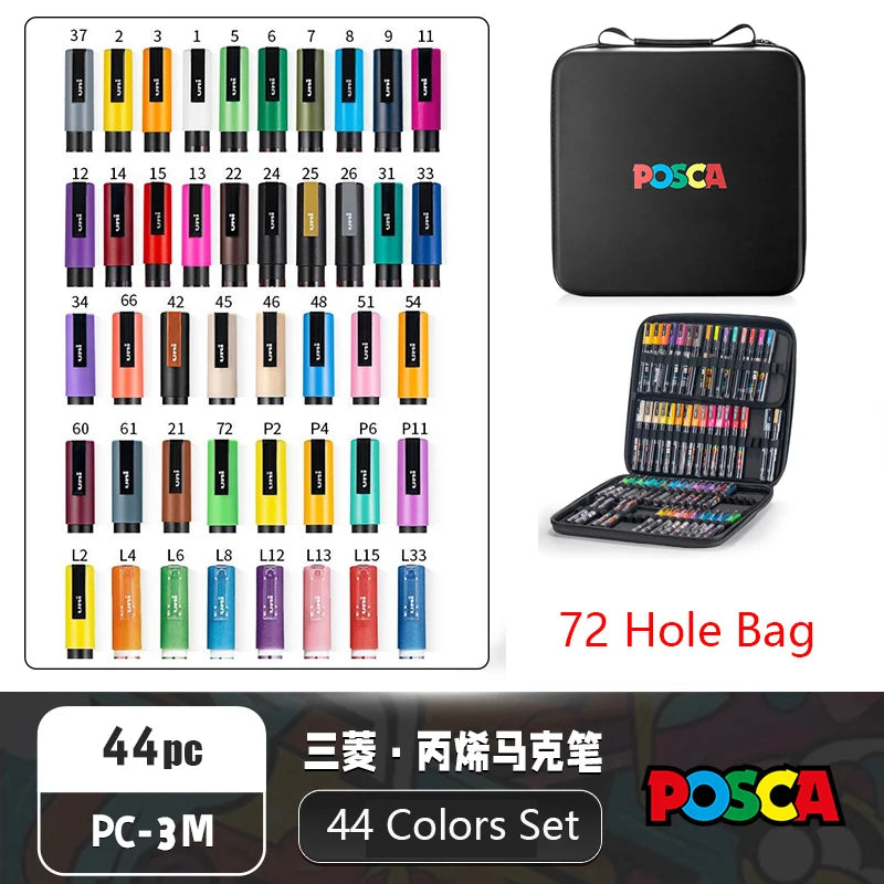 POSCA Multi-Color Marker Pen Set with case