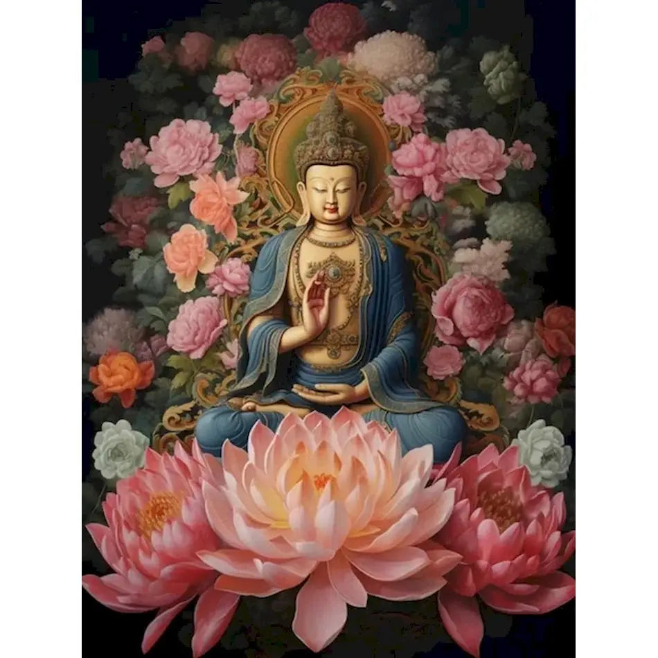 Diamond Painting Kit - Buddha, Bodhisattva Lotus Flowers